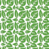 seamless pattern with green leaves. green leaves on the white background. vector