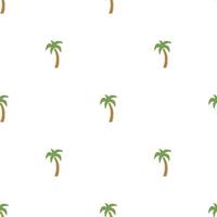 Seamless palm pattern. Colored palm background. Doodle tropic pattern with green palms. Vintage palms pattern vector