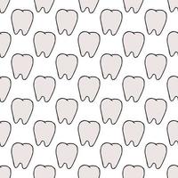 patrón de dientes sin costuras. fondo dental coloreado. garabato, vector, ilustración, con, diente vector