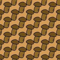 Seamless mushroom pattern. Doodle vector illustration with mushroom icons