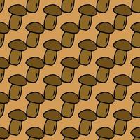 Seamless mushroom pattern. Doodle vector illustration with mushroom icons