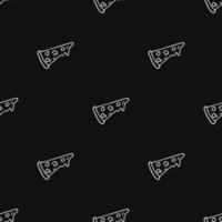 Seamless pizza pattern. Black and white pizza background. Doodle vector pizza illustration. Fast food vector pattern