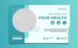 diseño de plantilla de banner web médico de atención médica vector