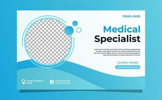 diseño de plantilla de banner web de especialista médico vector