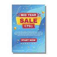 Mid Year Sale Poster vector