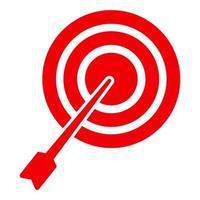 The Keyword Targeting Related Glyph icon is red. Isolated on a White Background vector