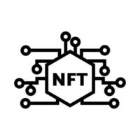 Non fungible token technology line icon. Icon or Logo Symbol vector illustration.
