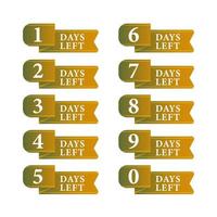 Countdown timer of several days with ribbon style for sales and promotion, etc. vector