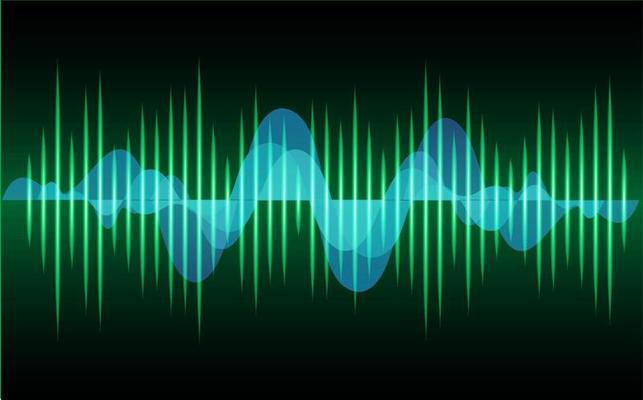 Sound waves oscillating dark light