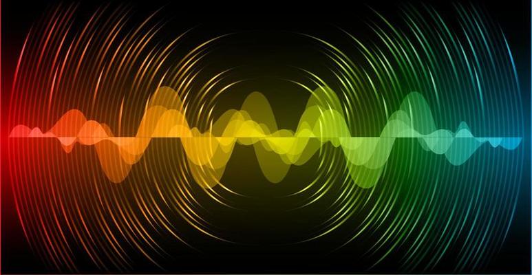 Sound waves oscillating dark light