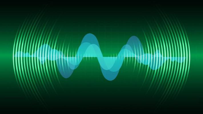 Sound waves oscillating dark light
