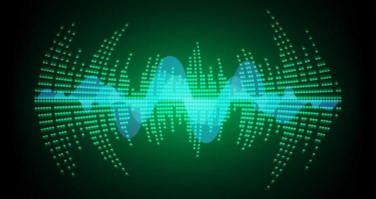 Sound waves oscillating dark light