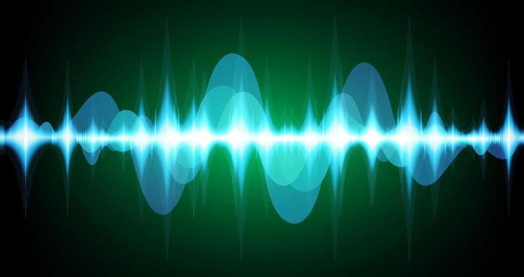 Sound waves oscillating dark light