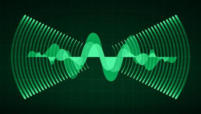 Sound waves oscillating dark light