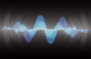 Sound waves oscillating dark light vector