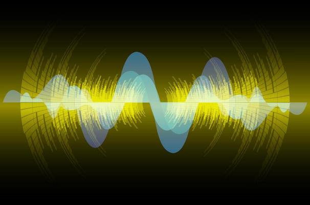 Sound waves oscillating dark light