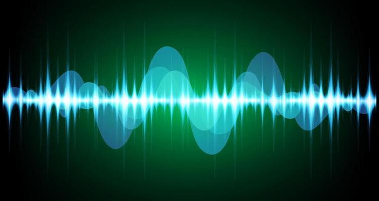 Sound waves oscillating dark light