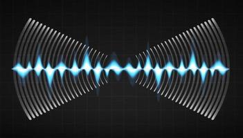 Sound waves oscillating dark light vector