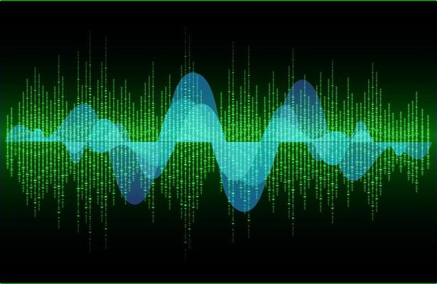 Sound waves oscillating dark light