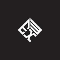 EXW letter logo design on black background. EXW creative initials letter logo concept. EXW letter design. vector