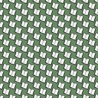 Seamless book vector pattern. Colored books background. Doodle vector book pattern on green background