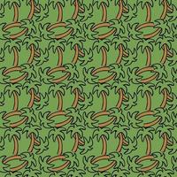 Seamless palm pattern. Colored palm background. Doodle tropic pattern with green palms. Vintage palms pattern vector