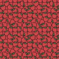 Seamless tomato pattern. Colored tomatoes background. Doodle vector illustration with tomato