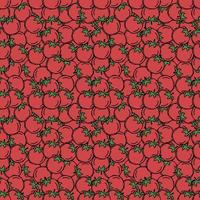 Seamless tomato pattern. Colored tomatoes background. Doodle vector illustration with tomato