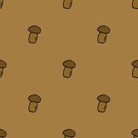 Seamless mushroom pattern. Doodle vector illustration with mushroom icons