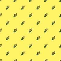Seamless pattern with yellow corn icons. Colored corn background. Doodle vector illustration with vegetables