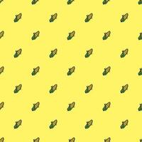 Seamless pattern with yellow corn icons. Colored corn background. Doodle vector illustration with vegetables