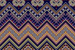 ikat étnico diseño de patrones sin fisuras abstracto geométrico azteca tela alfombra ornamento chevron textil decoración papel tapiz. vector de bordado tradicional indio africano americano tribal pavo