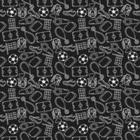 Seamless football pattern. Doodle football illustration. Football world cup background vector