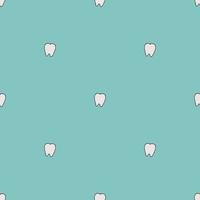 Seamless tooth pattern. Colored dental background. Doodle vector illustration with tooth
