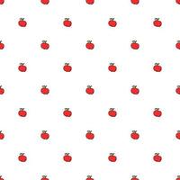 Apples pattern. seamless doodle pattern with red apples. vector illustration with red apples on white background