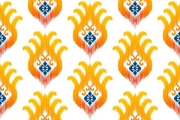 Ikat ethnic seamless pattern design. Aztec fabric carpet mandala ornaments textile decorations wallpaper. Tribal boho native ethnic turkey traditional embroidery vector background