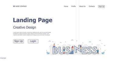 Website landing page business concept design concept - Vector