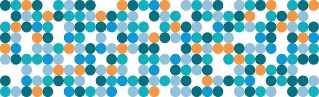 Panoramic abstract background of colorful circles, web template, Bauhaus style - Vector