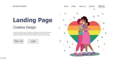 Lgbt community website landing page design concept - Vector