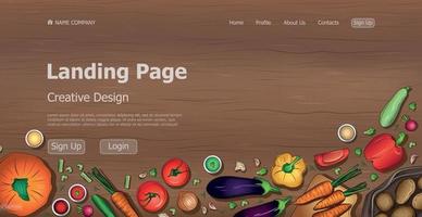 Eco food website landing page design concept - Vector