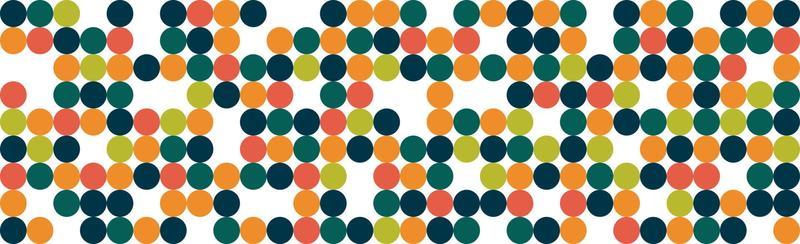 Panoramic abstract background of colorful circles, web template, Bauhaus style - Vector