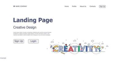 Concept design concept creative and creative website landing page website art - Vector