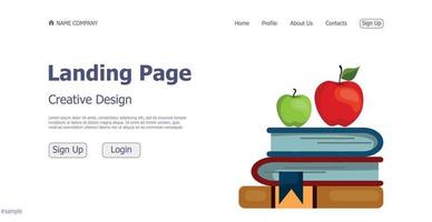 Concept design concept online school landing page website - Vector