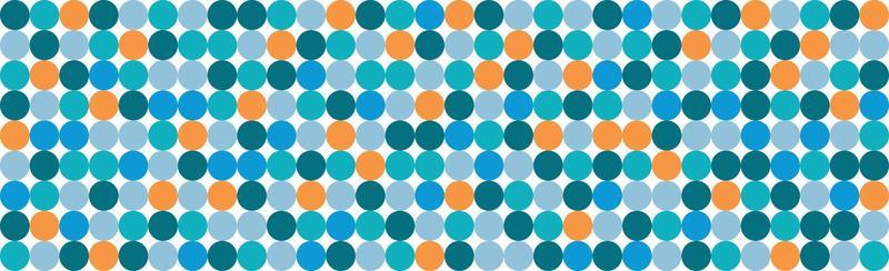 Panoramic abstract background of colorful circles, web template, Bauhaus style - Vector