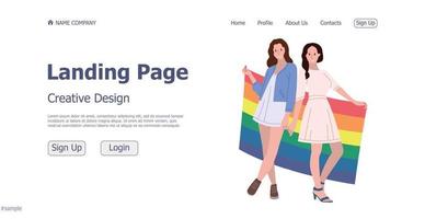 Lgbt community website landing page design concept - Vector