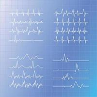Medical set of 16 pcs. pulse lines - Vector