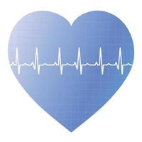 Heart with a beating pulse line on a white background - Vector