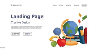 Concept design concept online school landing page website - Vector