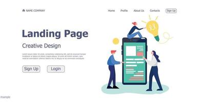 Website landing page business concept design concept - Vector