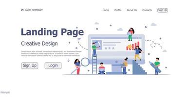 Website landing page business concept design concept - Vector